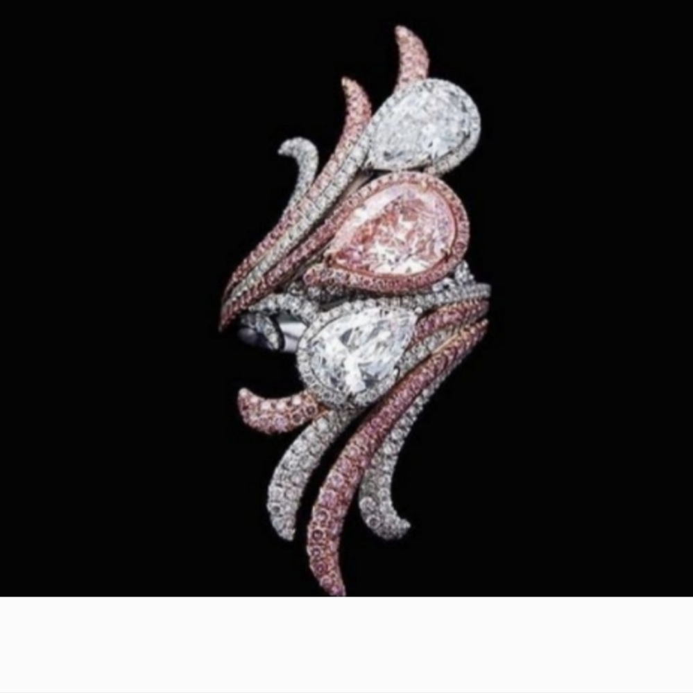 Pink and white ring